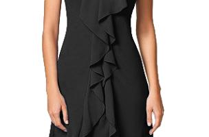Elegantna mini haljina s volančićima, crna